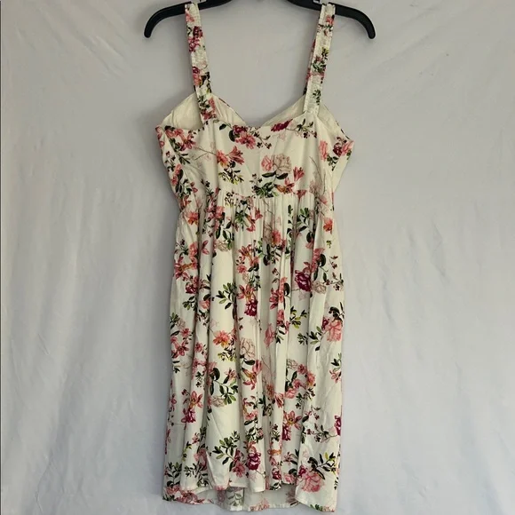 Forever 21 Cream Midi Dress with Pink Floral Print - Picture 7 of 9